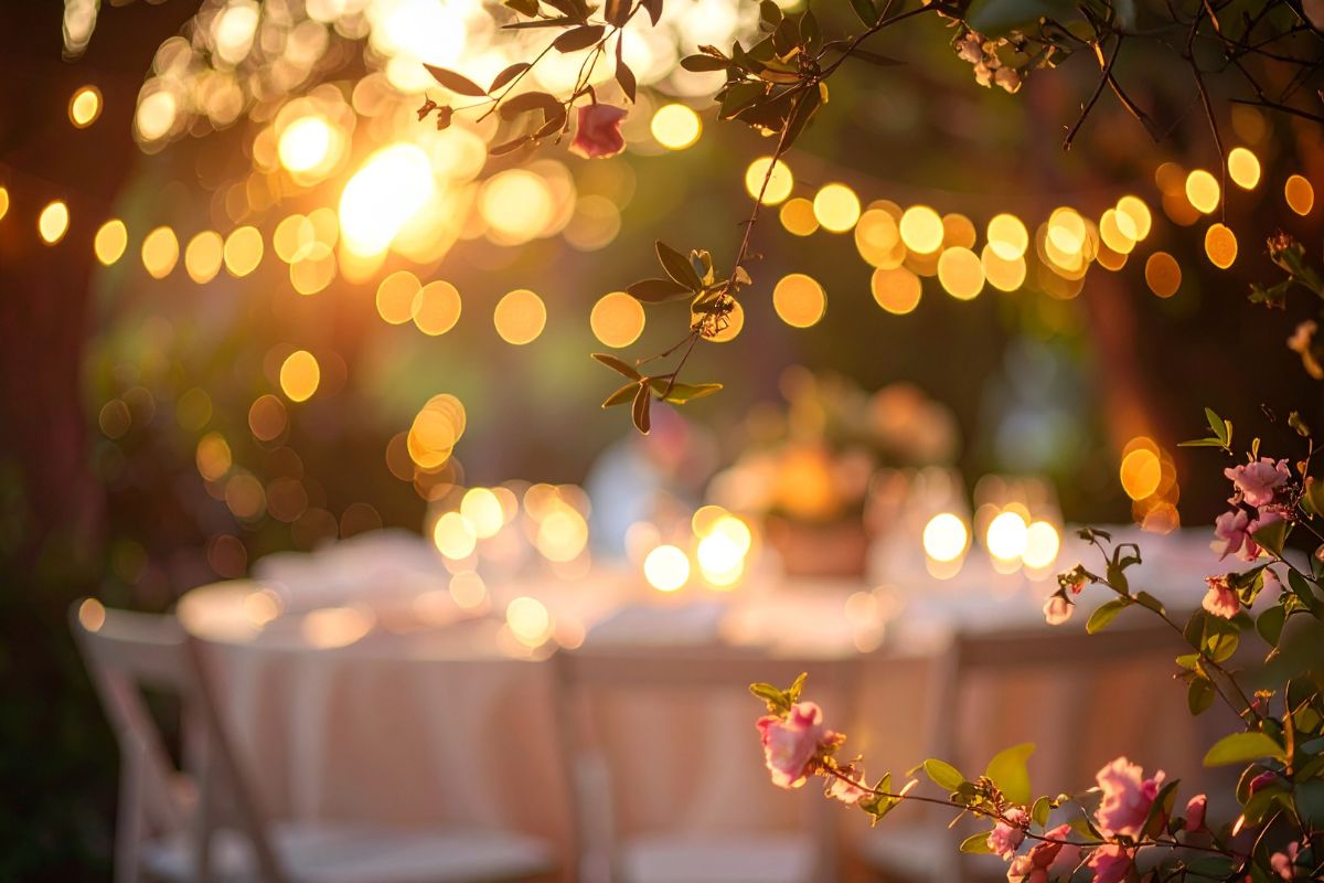 Idaho landscape lighting | string lighting installation | Wood River Valley lighting | luxury wedding lighting Idaho